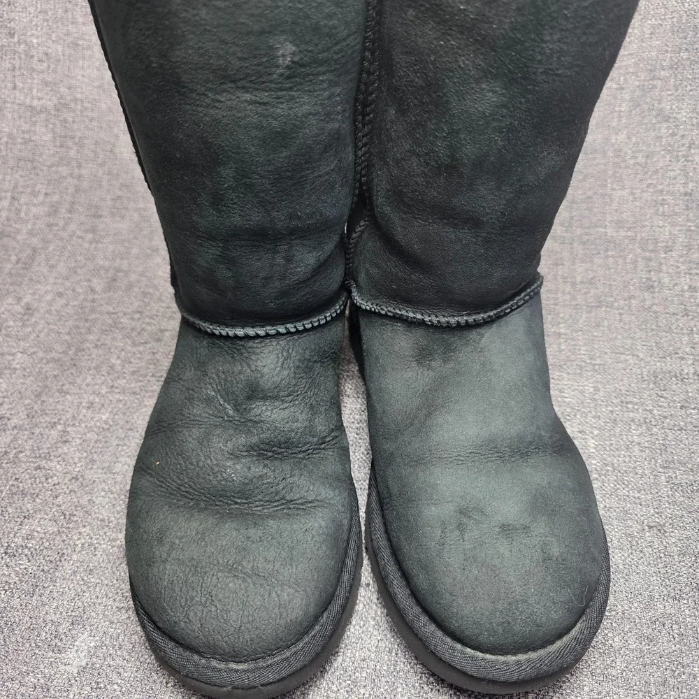 UGG Classic Tall II Shearling Knee High Boots Black Suede Women's Size 7